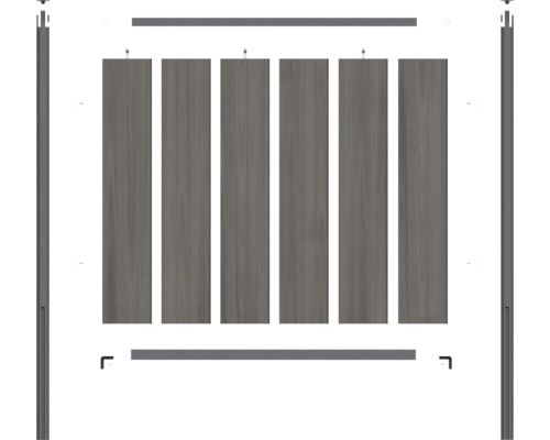 Zaunelement mit Rahmen und Füllung aus Holz