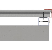 Detailansicht einer Montageschiene mit Schraube