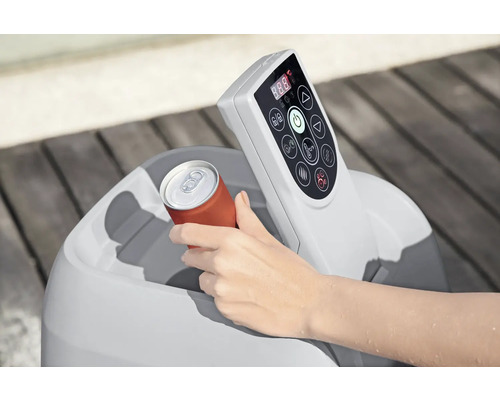 Getränkehalter für Whirlpool mit Bedienfeld und Getränkedose