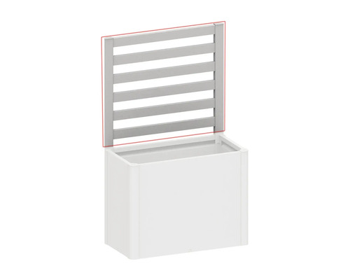 Weiße Pflanzkiste mit integriertem Rankgitter