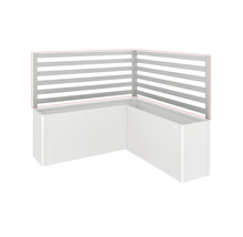 Eck-Hochbeet mit Sichtschutz aus Aluminiumlatten