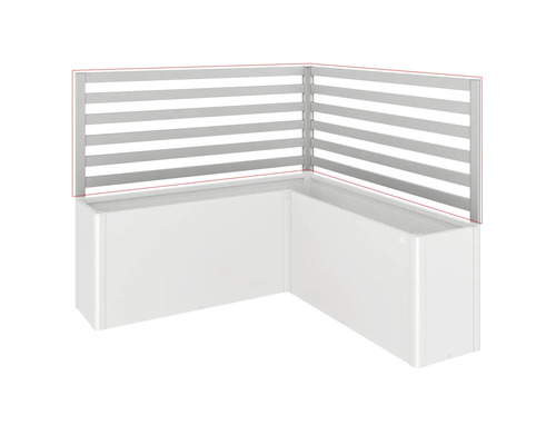 Eck-Hochbeet mit Sichtschutz aus Aluminiumlatten