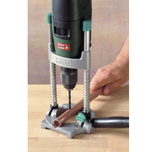 Wolfcraft Bohrständer mit Bohrmaschine und Kupferrohr