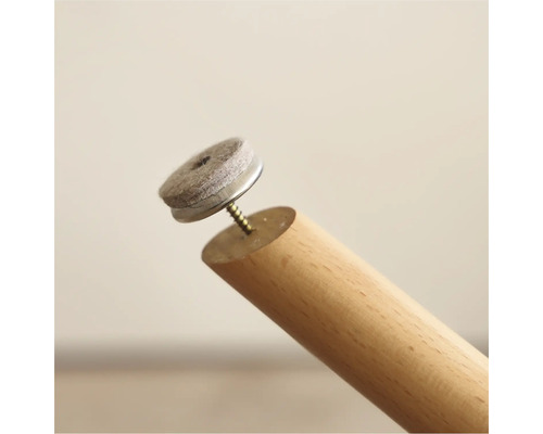 Möbelbein mit Filzgleiter und Schraube