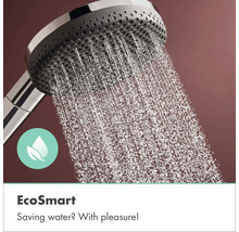 Duschkopf mit Wasserstrahl und EcoSmart Symbol