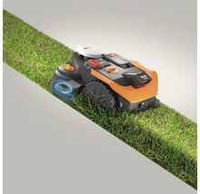Worx Logo Rasenmähroboter auf Gras