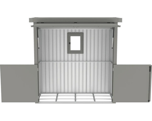 Offene Gerätebox aus Metall mit Fenster