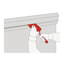 Illustration einer Person, die eine Spachtel zum Verfugen verwendet