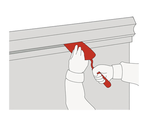 Illustration einer Person, die eine Spachtel zum Verfugen verwendet