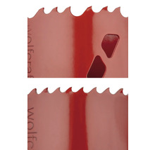 Detailansicht einer Lochsäge mit Zähnen