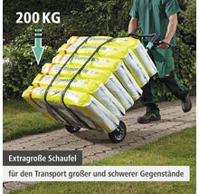 Sackkarre mit Blumenerde zum Transport von schweren Gegenständen