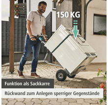 Mann transportiert Waschmaschine mit einer Sackkarre, die bis zu 150 Kilogramm tragen kann