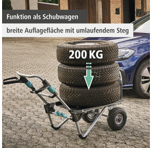 Handwagen mit Reifen und 200 Kilogramm Traglast