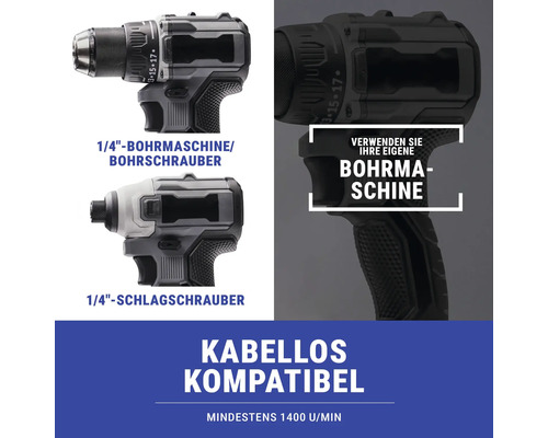 Akkuschrauber und Schlagschrauber mit 1/4-Zoll-Aufnahme