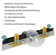 Anschlag für Oberfräse mit Schutzhaube und Staubabsaugung