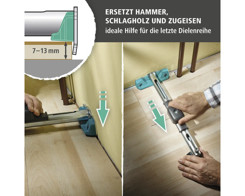 Werkzeug zum Verlegen der letzten Dielenreihe