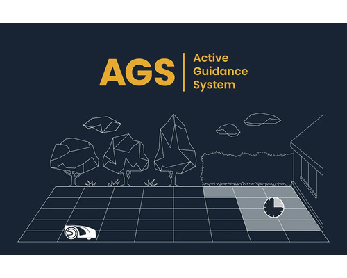 Active Guidance System Illustration für Rasenmähroboter