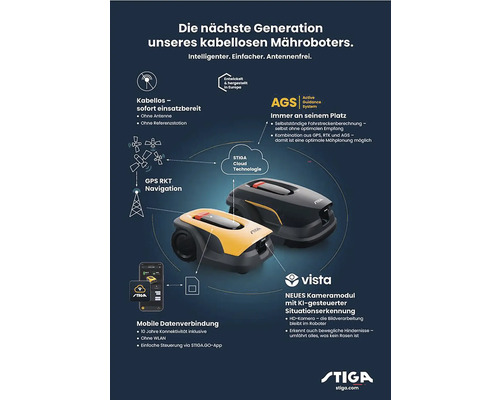 Stiga Mähroboter der nächsten Generation mit kabelloser Funktion, intelligenter Technologie und Antennenfreiheit