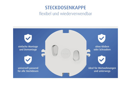 Steckdosenkappe, flexibel und wiederverwendbar, zum Schutz vor Stromschlägen