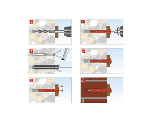 Anleitung zur Befestigung eines Dübels in einer Wand