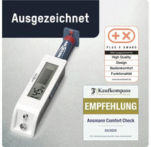 Ansmann Batterieprüfer Comfort Check mit Digitalanzeige inklusive Plus X Award und Kaufkompass Empfehlungssiegel