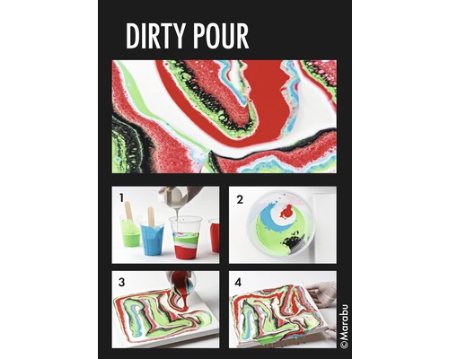Anleitung zum Erstellen eines abstrakten Dirty-Pour-Gemäldes mit verschiedenen Farben