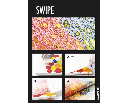 Anleitung für eine Swipe-Technik mit Farben auf einer Leinwand