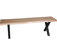 Bank aus Holz mit Beinen aus Metall