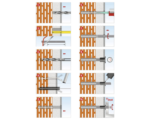 Anleitung zur Installation einer Schraube in einer Wand