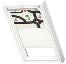VELUX Vorteils-Set Verdunkelungsrollo Kids Straßen und Faltstore Plissee weiß manuell Rahmen aluminium DFD UK08 4655S