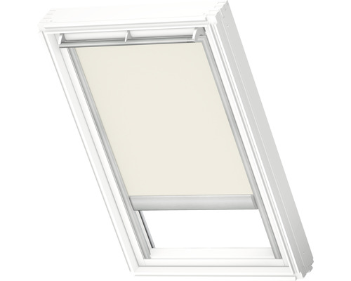 Dachfensterrollo mit weißem Rahmen