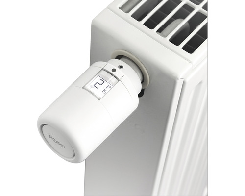 Heizkörperthermostat mit digitaler Anzeige am Heizkörper