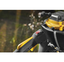 Detailaufnahme eines Trimmers mit Schalter und Griff