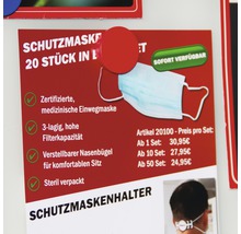 Hinweisschild für Schutzmasken 20 Stück