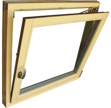 Geöffnetes Holzfenster mit Drehkippfunktion