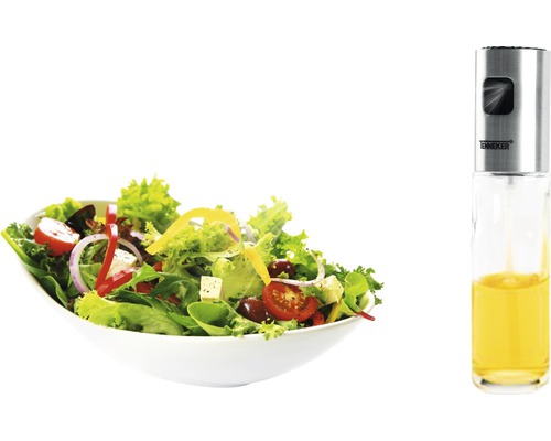 Salat mit Salatöl-Sprühflasche