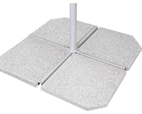 Sonnenschirmständer mit vier Granitplatten und Metallrahmen