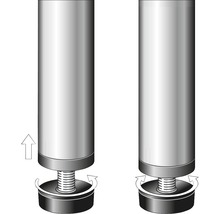 Illustration eines höhenverstellbaren Möbelfußes