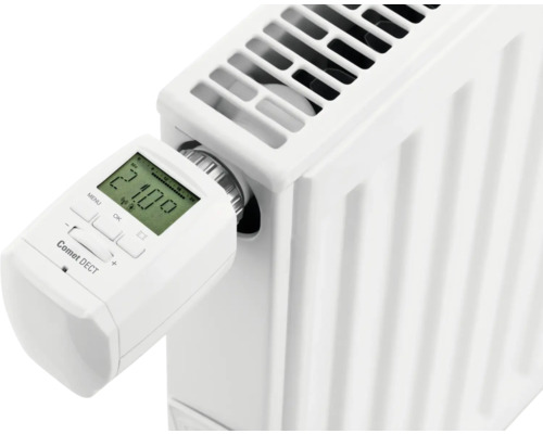 Elektronischer Heizkörperthermostat Comet DECT an Heizkörper