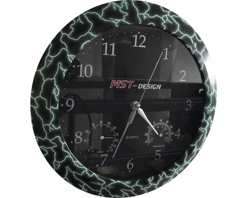 Wanduhr mit Thermometer und Hygrometer