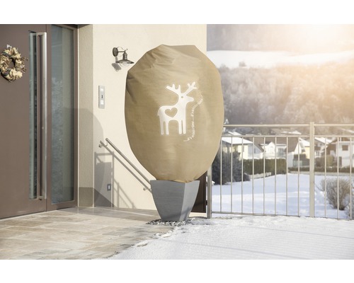 Pflanzenschutzsack mit Hirschmotiv zum Schutz von Pflanzen im Winter