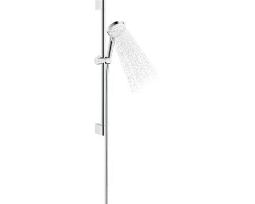 Handbrause mit Brausestange und fließendem Wasser