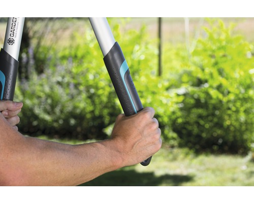 Hände halten Gartenschere für den Heckenschnitt