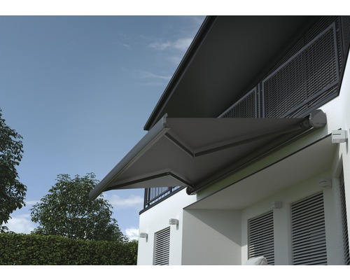 Kassettenmarkise Sonnino 3x2 Stoff Uni dunkelgrau Gestell RAL 7022 umbragrau ink - Bild 9 von 11