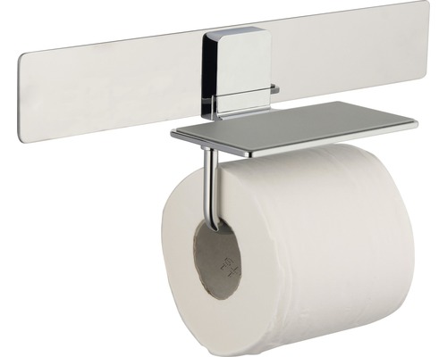 Toilettenpapierhalter aus Metall mit Ablage und Toilettenpapierrolle