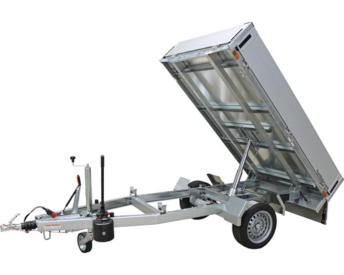 Humbaur Anhänger mit hochgeklappter Ladefläche