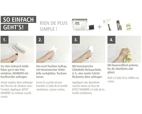 Anleitung zur Verarbeitung von Marmor Effekt Spachtelmasse mit Werkzeugen