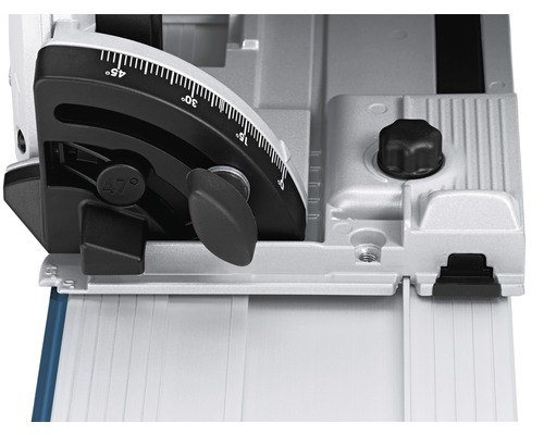 Detail einer Kapp- und Gehrungssäge mit Winkelanzeige