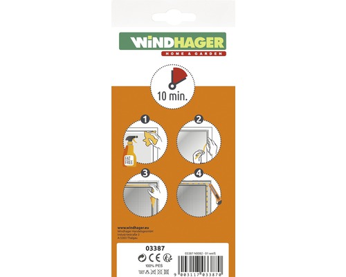 Windhager Verpackung mit Montageanleitung für Insektenschutzgitter