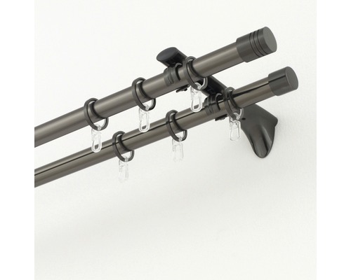 Doppel Vorhangstange mit Ringen und Gardinenhaken
